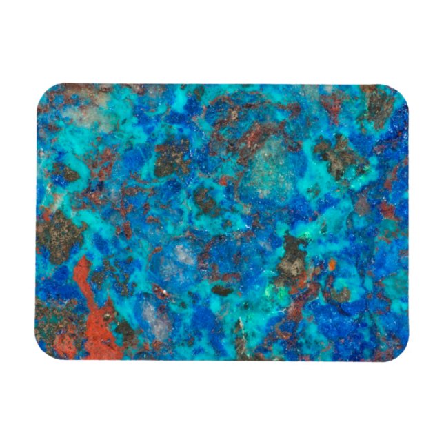 Blaues patteriertes Shattuckite Magnet (Horizontal)