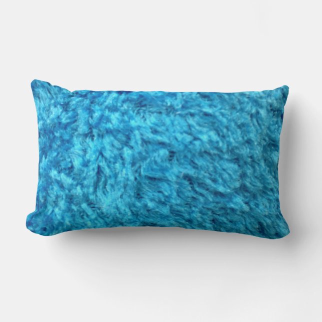 Blaues Pelzkissen Lendenkissen (Vorderseite)