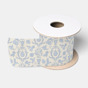 Blaues Perfect Pear Damast-Hochzeitsdusche-Band Satinband