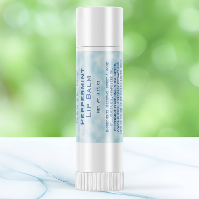 Blaues Pergament-Papier-Lippenbalsam-Tube-Etikett Quadratischer Aufkleber (Von Creator hochgeladen)