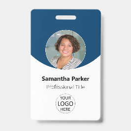 Blaues Personalisiertes Foto, Logo, Strichcode-Mit Ausweis