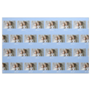 Blaues Personalisiertes Gewebe Foto hinzufügen Stoff