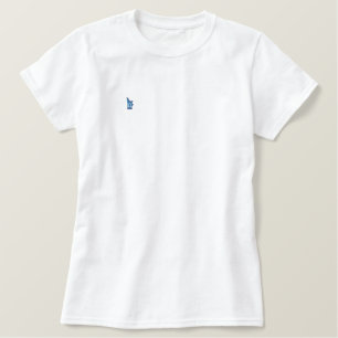 Blaues Pew-Strick-Shirt (Weiblich) Besticktes T-Shirt