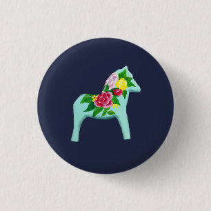 Blaues Pferd Button