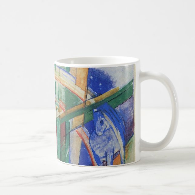 Blaues Pferd mit Regenbogen von Franz Marc Kaffeetasse (Rechts)