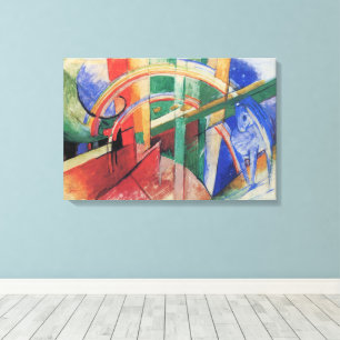 Blaues Pferd mit Regenbogen von Franz Marc Leinwanddruck