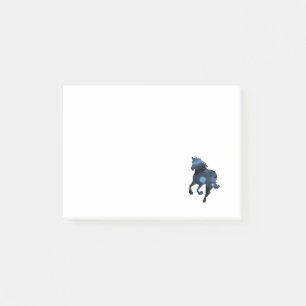 Blaues Pferd Post-it Klebezettel