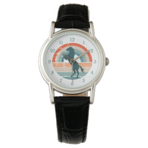 Blaues Pferd, Retro-Regenbogen Armbanduhr