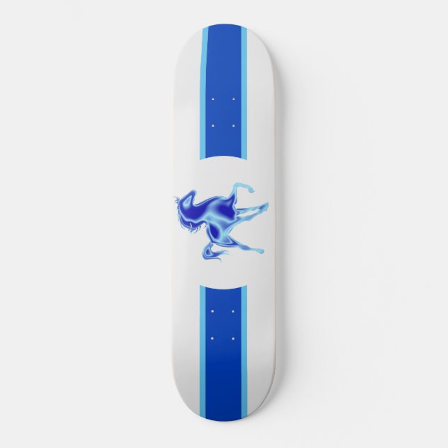 Blaues Pferd Skateboard (Vorderseite)