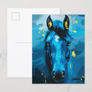 Blaues Pferd - Stärke und Eleganz Postkarte