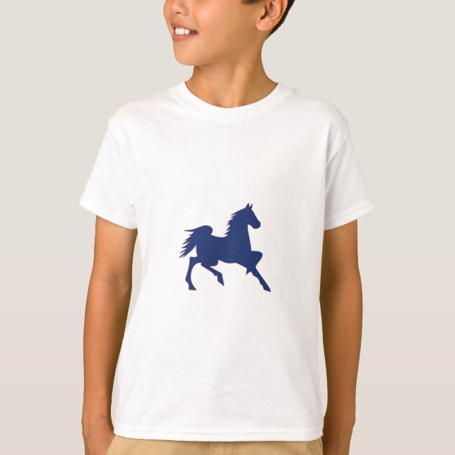 Blaues Pferd T-Shirt (Vorderseite)