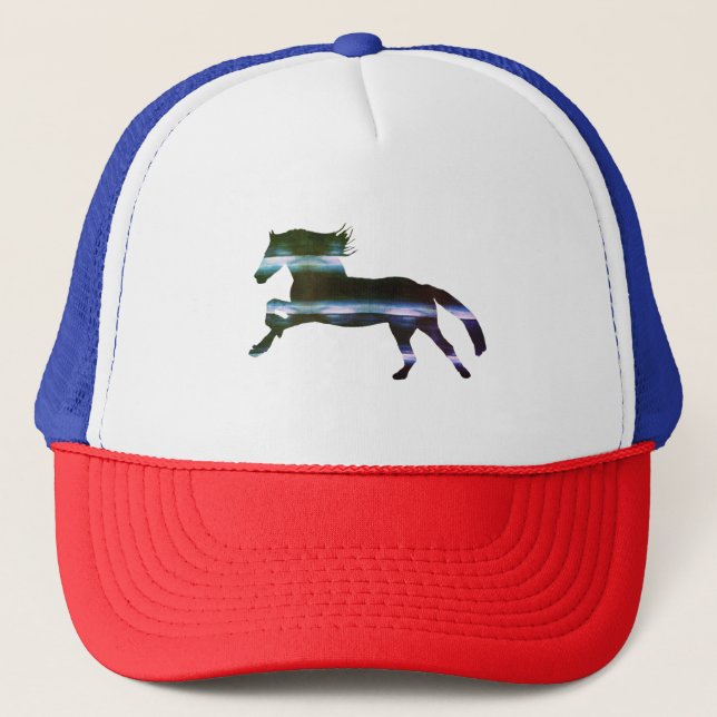 Blaues Pferd Truckerkappe (Vorderseite)