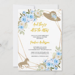 Blaues Pferd und Hut Bridal Dusche Einladung