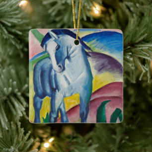 Blaues Pferd von Franz Marc, Vintage Fine Art Keramikornament