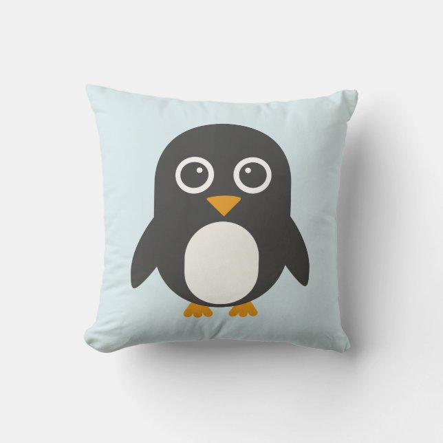 Blaues Pinguin-Kissen Kissen (Vorderseite)