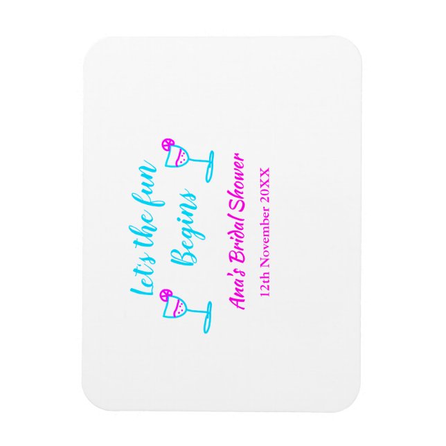 Blaues pinkfarbenes Brautparty Magnet (Vertikal)
