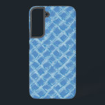 Blaues Pinselgitter Samsung Galaxy Hülle<br><div class="desc">Dieses Handy-Gehäuse zeichnet sich durch ein belebendes Gittermuster (Diamant) aus, das in lebhaften Blautönen dargestellt wird. Das Design zeichnet sich durch energiegeladene, raue Linien aus, die mit einem dynamischen Pinseleffekt bemalt zu werden scheinen, wodurch die geometrische Struktur eine einzigartige Mischung aus handgefertigter Wärme und zeitgenössischem künstlerischem Flair bildet. Der auffallende...</div>