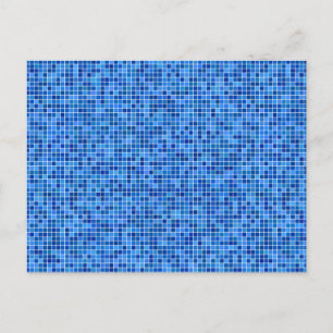 Blaues Pixelmosaik Postkarte