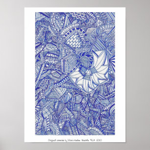 Blaues Plakat