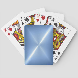Blaues Platin Edelstahl Glänzendes Metall Spielkarten