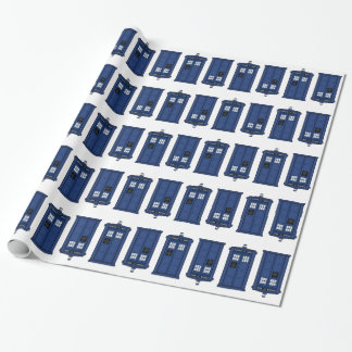 Blaues POLIZEI Kasten-Aussenseiter giftwrap Geschenkpapier