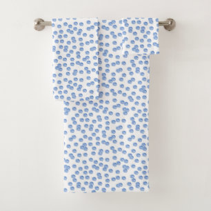 Blaues Polka-Punkt-Badezimmer-Tuch-Set Badhandtuch Set