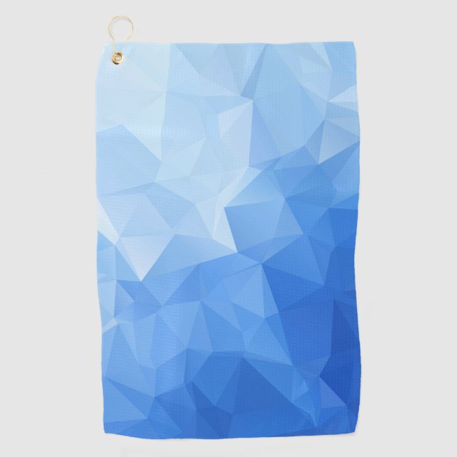 Blaues polygonales Design Golfhandtuch (Vorderseite)