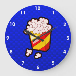 Blaues Popcorn Große Wanduhr