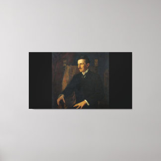 Blaues Porträt von Nikola Tesla Leinwanddruck
