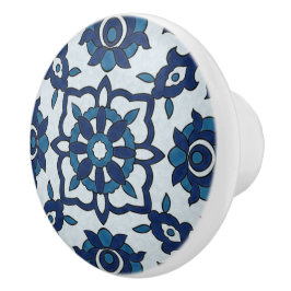 Blaues portugiesisches Azulejos-Muster Keramikknauf