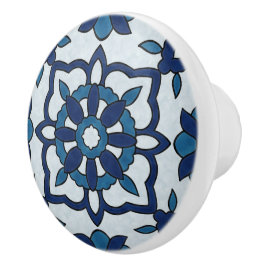 Blaues portugiesisches Azulejos-Muster Keramikknauf