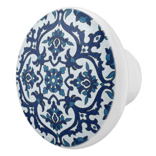 Blaues portugiesisches Azulejos-Muster Keramikknauf
