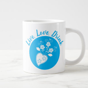 Blaues portugiesisches romantisches Herz Jumbo-Tasse