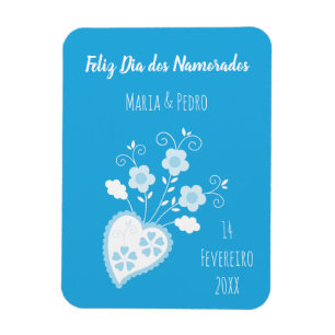 Blaues portugiesisches romantisches Herz Magnet