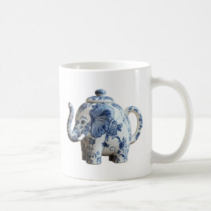 Blaues Porzellan Elephant Teapot Kaffeetasse