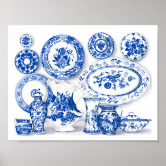 Blaues Porzellan Poster