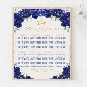 Blaues Prinzessin Quinceañera Sitzordnung für 8 Ti Poster
