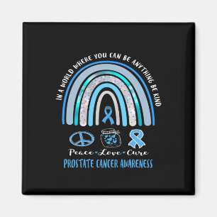 Blaues Prostatakrebs Peace Love Cure Sign T-Shirt  Magnet