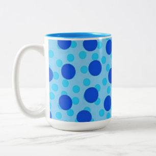 Blaues Punkte-Muster Zweifarbige Tasse