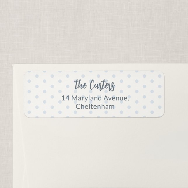 Blaues Punkte-Rücksendeetikett (Blue Polka Dot - Personalized Return Address Sticker)