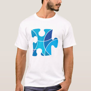 Blaues Puzzlespielstück T-Shirt