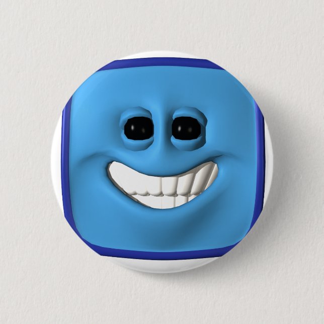 blaues Quadrat Button (Vorderseite)