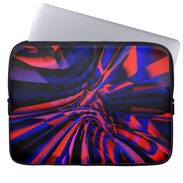 Blaues Quadrat-Design, ausgerichtet auf gekröntes  Laptopschutzhülle (Vorderseite)