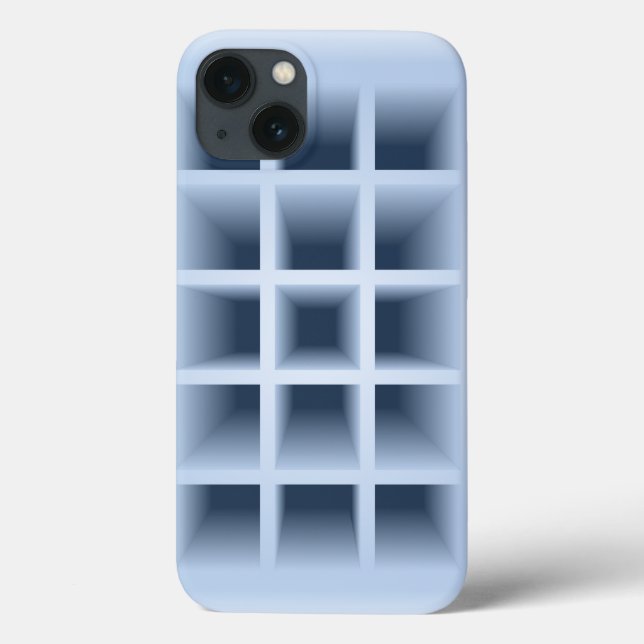 Blaues Quadrat-Lochmuster Case-Mate iPhone Hülle (Rückseite)
