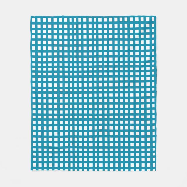 Blaues Quadratmaschengitter Fleecedecke (Vorderseite)
