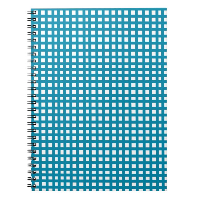 Blaues Quadratmaschengitter Notizblock (Vorderseite)