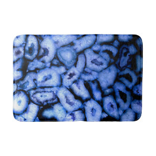 Blaues Quarz Agate, blaue Geoden, abstraktes Muste Badematte