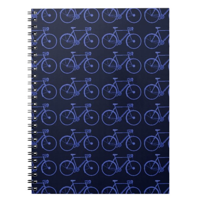 Blaues Radmuster Notizblock (Vorderseite)
