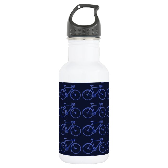 Blaues Radmuster Trinkflasche (Vorderseite)