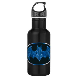 Blaues Rauch-Schläger-Symbol Trinkflasche